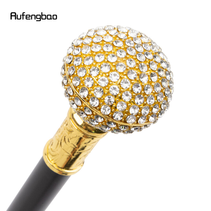 Bastón de bola de diamante Artificial para caminar, bastón decorativo de moda para caballero, elegante, Crosier de 94,5 cm, color blanco