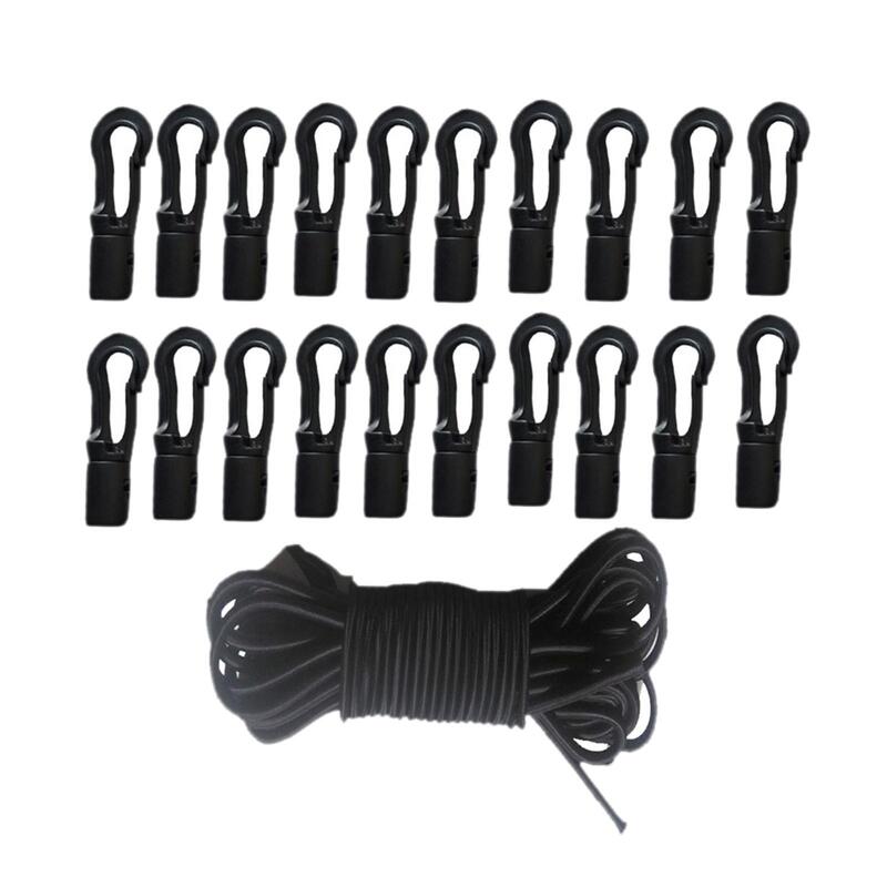 Kayak Stretch String Rope with 20Pieces Cord Locks Kayak Boat Camping Accessories Indoor&Outdoor Activities