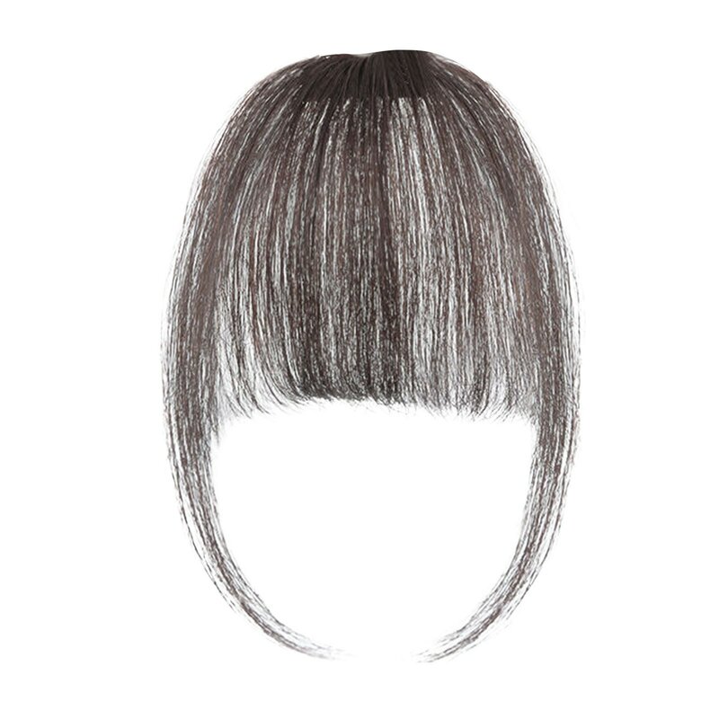 Falso sintético Air Bangs, peruca natural, clipe em Bangs, extensões de cabelo, ferramentas de cabelo styling, marrom, preto, 1pc