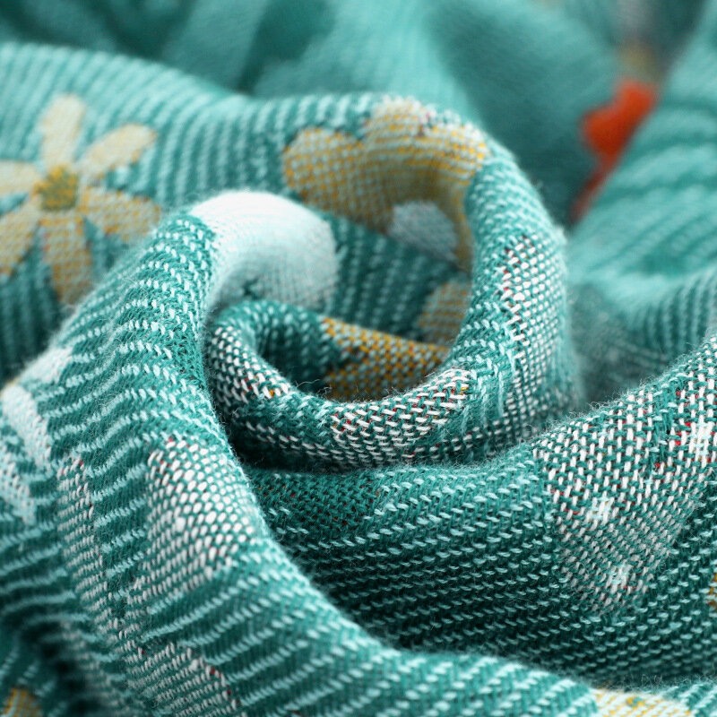 Текстильное Сетчатое одеяло из чистого хлопка с узором Ins Sea World, полотенце для сна, одеяло, дышащие и удобные простыни 230 см x 250 см