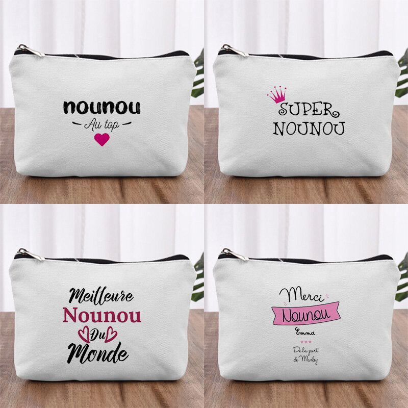 슈퍼 Nounou 인쇄 휴대용 화장품 가방, 지퍼가 있는 여성 가방, 메이크업 가방, 필수품