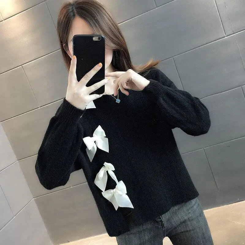 2023 Autumn and Winter New Cashmere Sweater Women's Knitted Pullover Loose Basics Thick Warm Knit Blouses Pull Femme