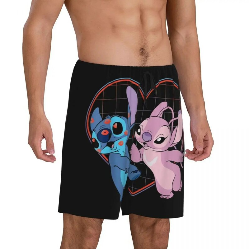 Pantalones cortos de pijama de dibujos animados personalizados para hombres, ropa de dormir con cintura elástica, Pjs cortos con bolsillos