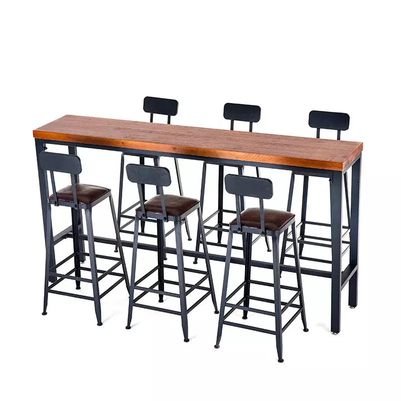 DD9014-610 барный стол В индустриальном стиле для дома, гостиной, стены, небольшой барный стол, железный высокий стол и стулья из массива дерева