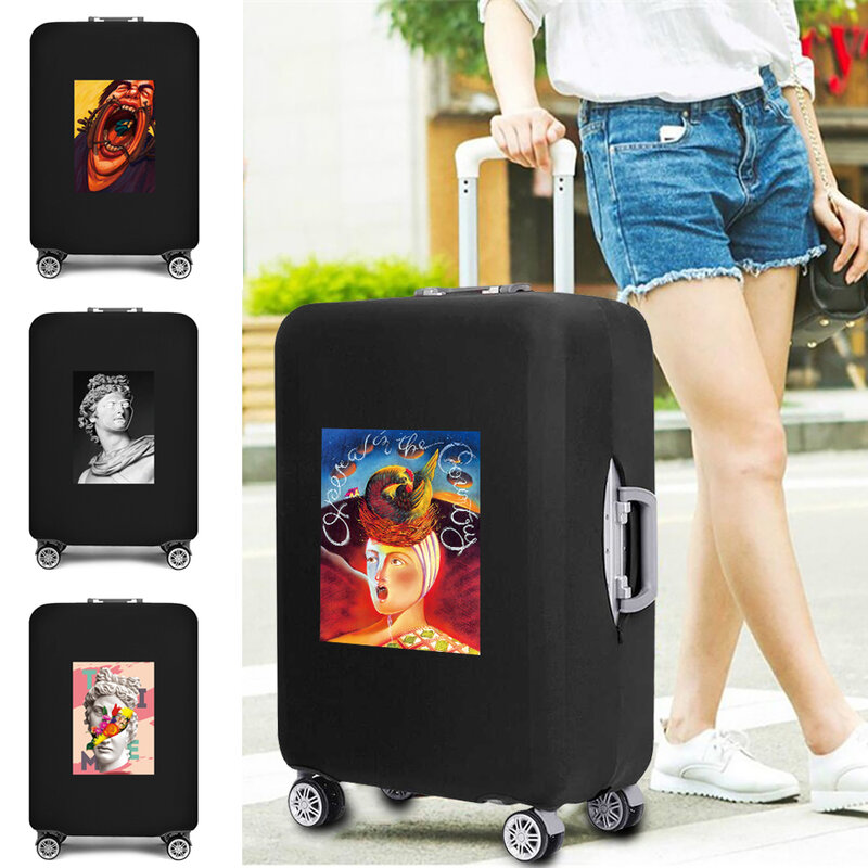 Elastic Luggage Protective Cover Case for Suitcase Trolley Case Trunk 18-28 Inch Funny Travel Pattern Printed Travel Accessories