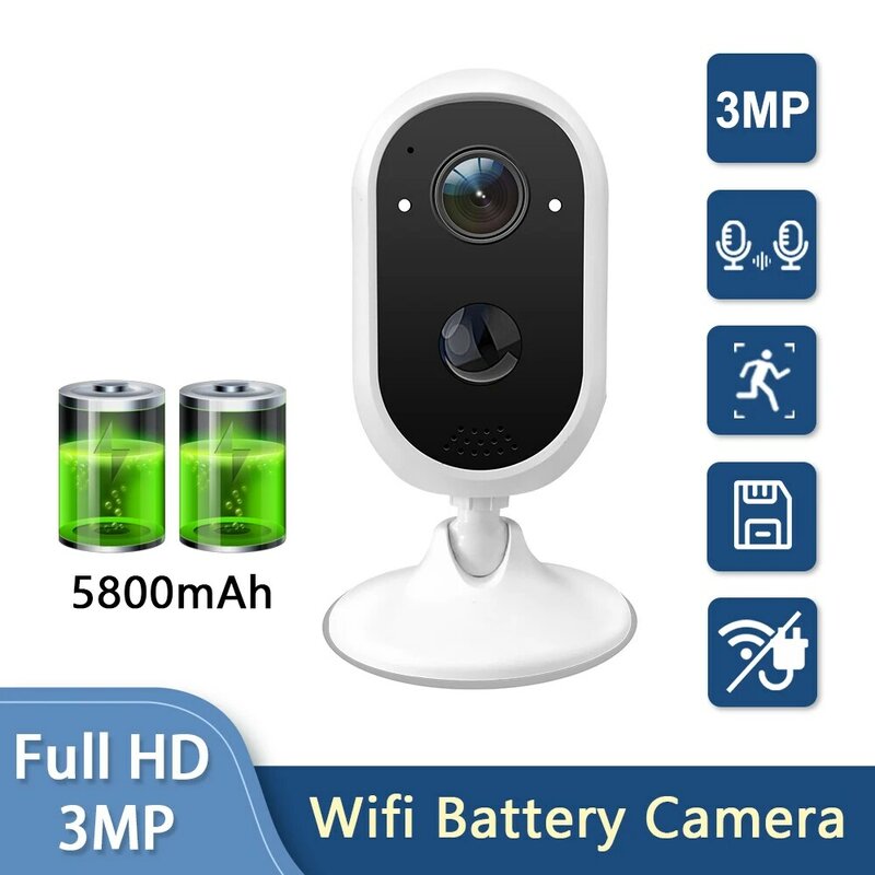 ZHXINSD 3MP Wifi IP Camera Security CCTV Surveillance Two-way Audio Night Vision Full Color Automatic Human Tracking Monitor Cam