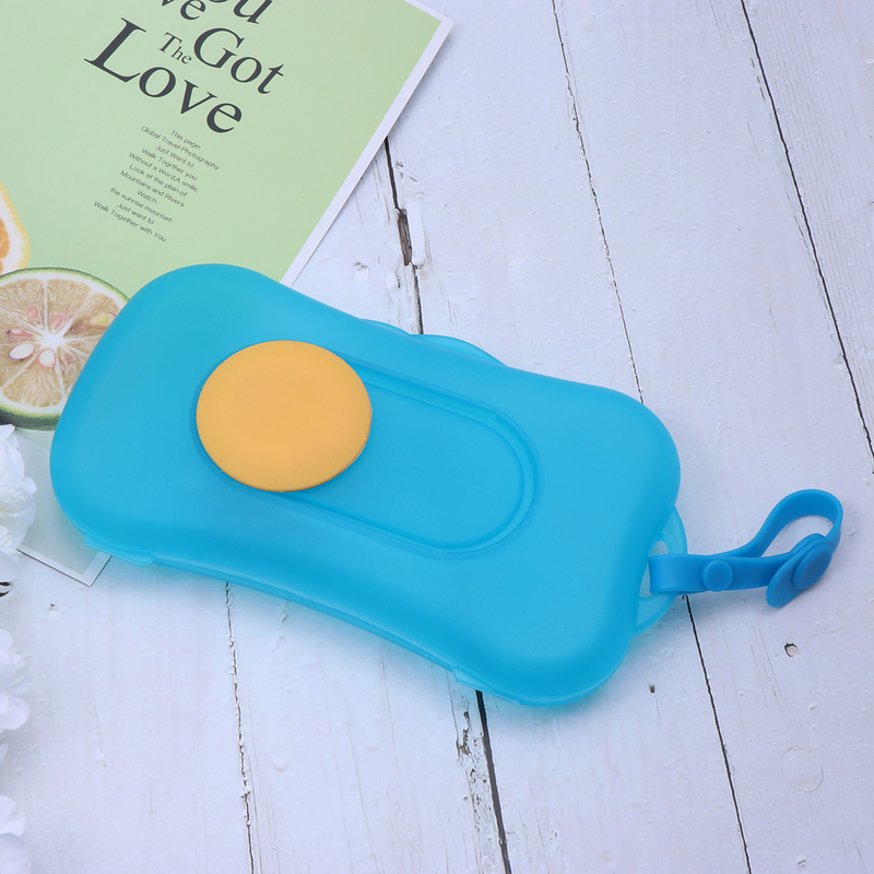 Dispenser handuk kertas, halus nyaman portabel luar ruangan kotak tisu bayi untuk penyimpanan warna biru