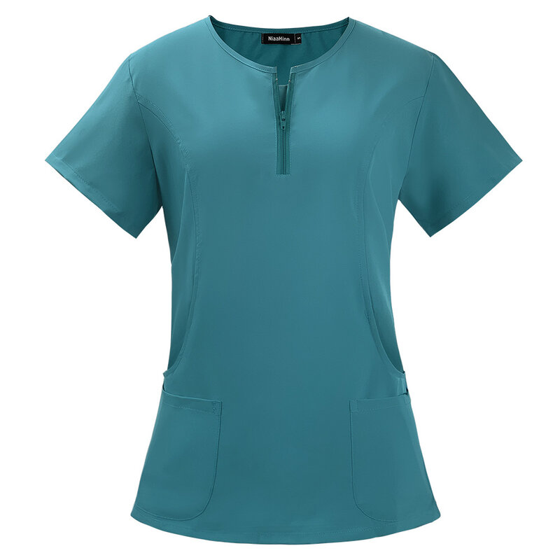 Thin Quick drying Surgical Uniforms Women's short sleeved Jogger Suits Doctor Nurse Pharmacy Hospital Beauty Salon Workwear