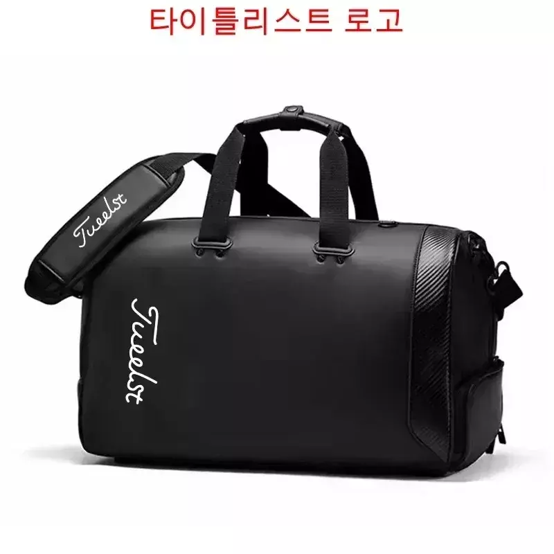 Men's Handbag Embroidered brand Golf bag PU waterproof clothing bag Large capacity separate area sports bag Boston bag
