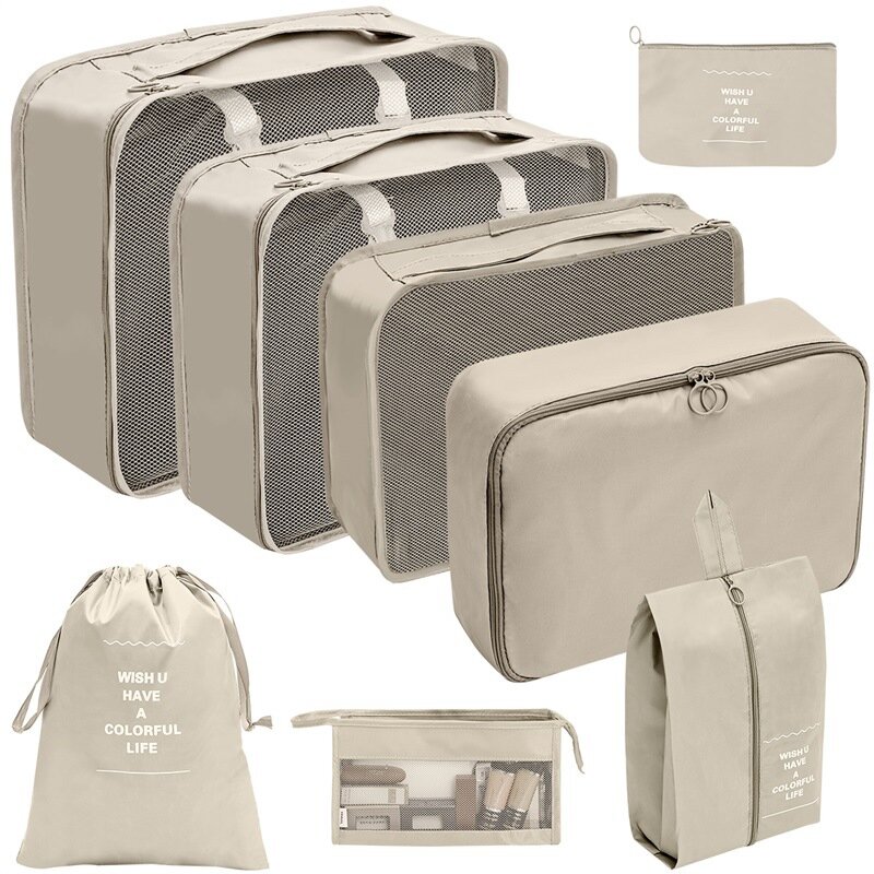 방수 대용량 여행 보관 가방, 수하물 의류 분류 보관 포장 큐브, 여행 가방 정리함 가방 세트, 8 개/세트
