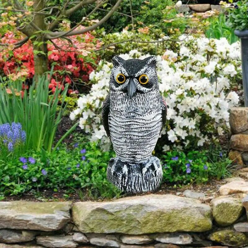 Realistic Owl Garden Figurine Outdoor Yard Lawn Ornament Antibird Scarer Simulation Owl Decoy Antibird Protection Scarecrow