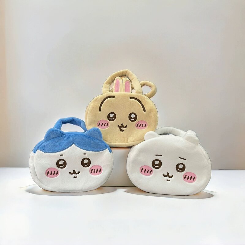 Kawaii Plush Bag ちいかわ ハチワレ Cartoon Animal Handbag Cute Storage Tote Bags Women Girls Birthday Gifts
