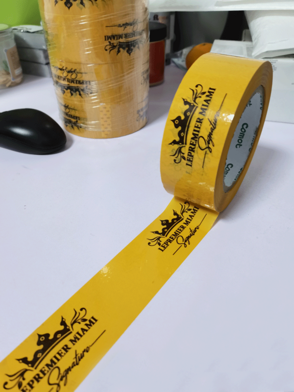 Kunden spezifischer Verpackungs band druck gelber Klebeband kleber