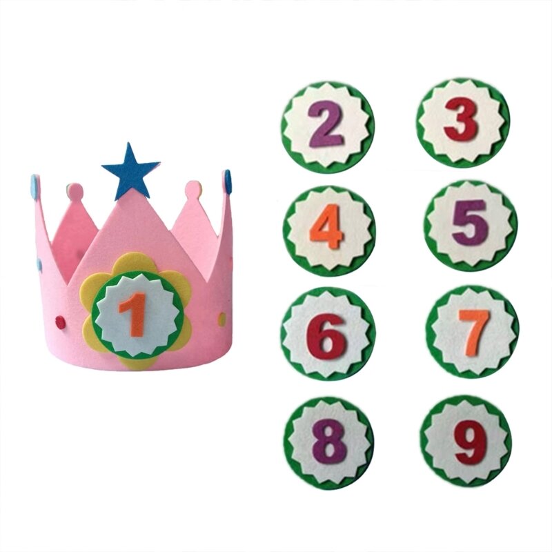 Y1UB – chapeau fête d'anniversaire en feutre pour adultes enfants, couronne réglable, photographie d'enfant, décorations