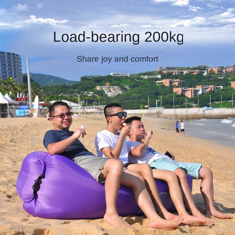 Outdoor Portable Inflatable Sofa Inflatable Outdoor Air Sun Inflatable Lounger Blow Up Chair Bag Banana Camping Air Bed Beanbag