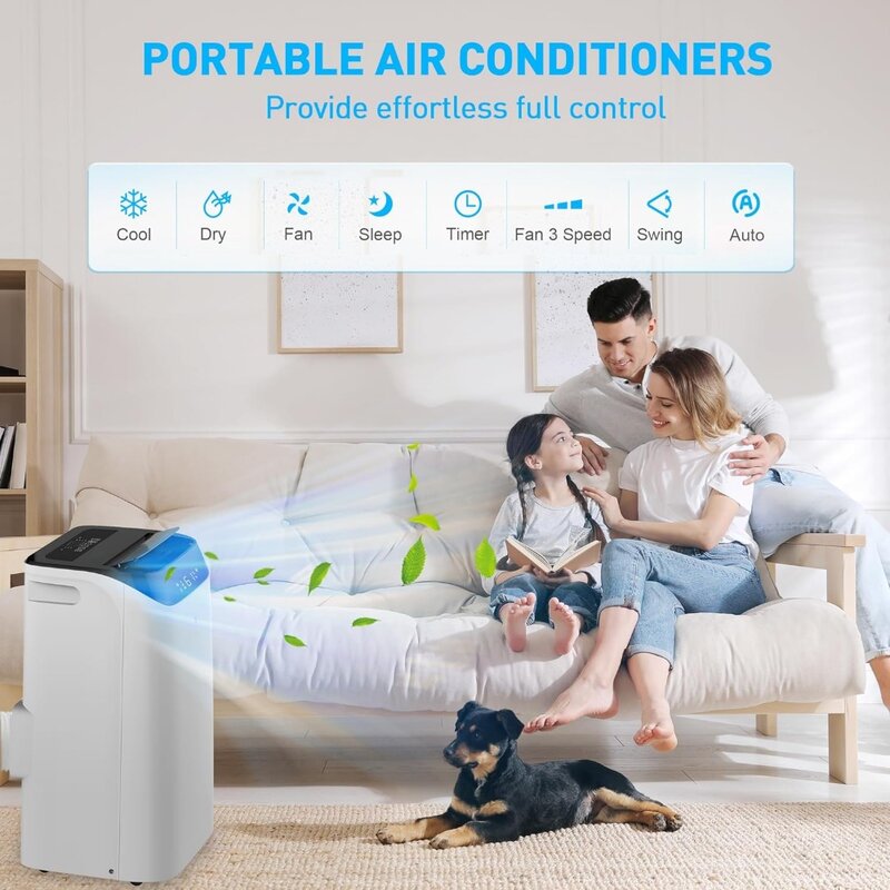12,000 BTU Portable Air Conditioner Cools Up to 500 Sq.Ft, 3-IN-1 Energy Efficient Portable AC Unit with Remote Control