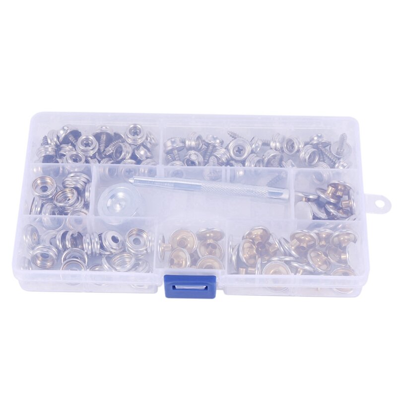 600-Pieces Stainless Steel Marine Grade Canvas and Upholstery Boat Cover Snap Button Fastener Kit