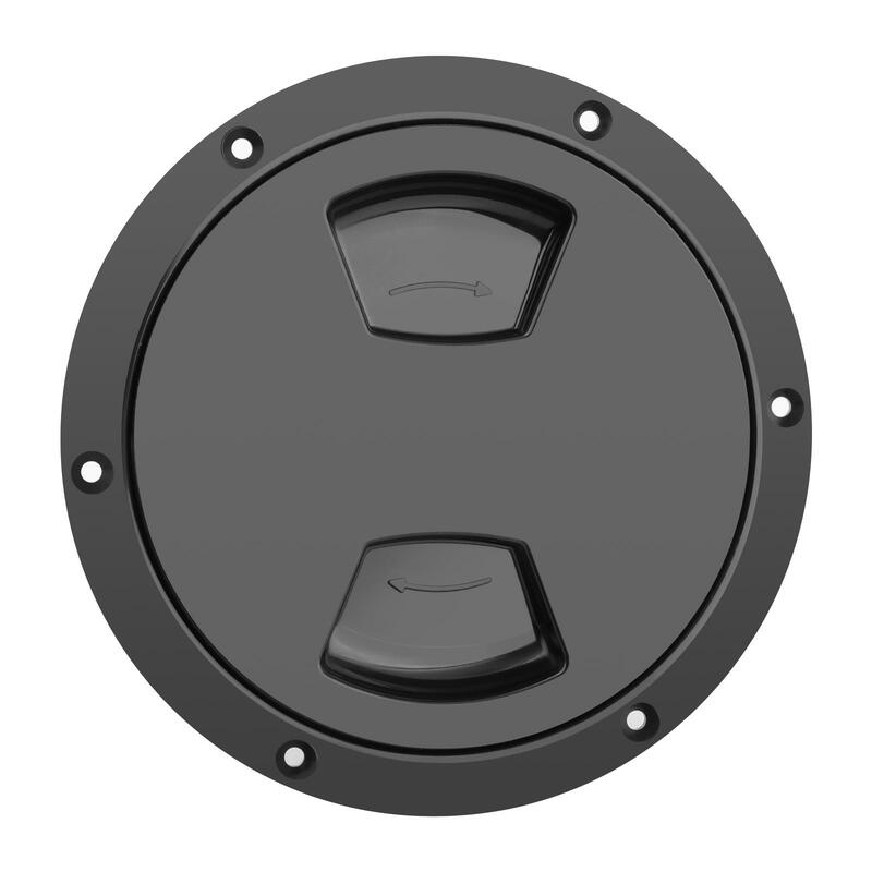 New Marine Boat Black 5 Inci Access Hatch Cover Twist Screw Out Deck Plate