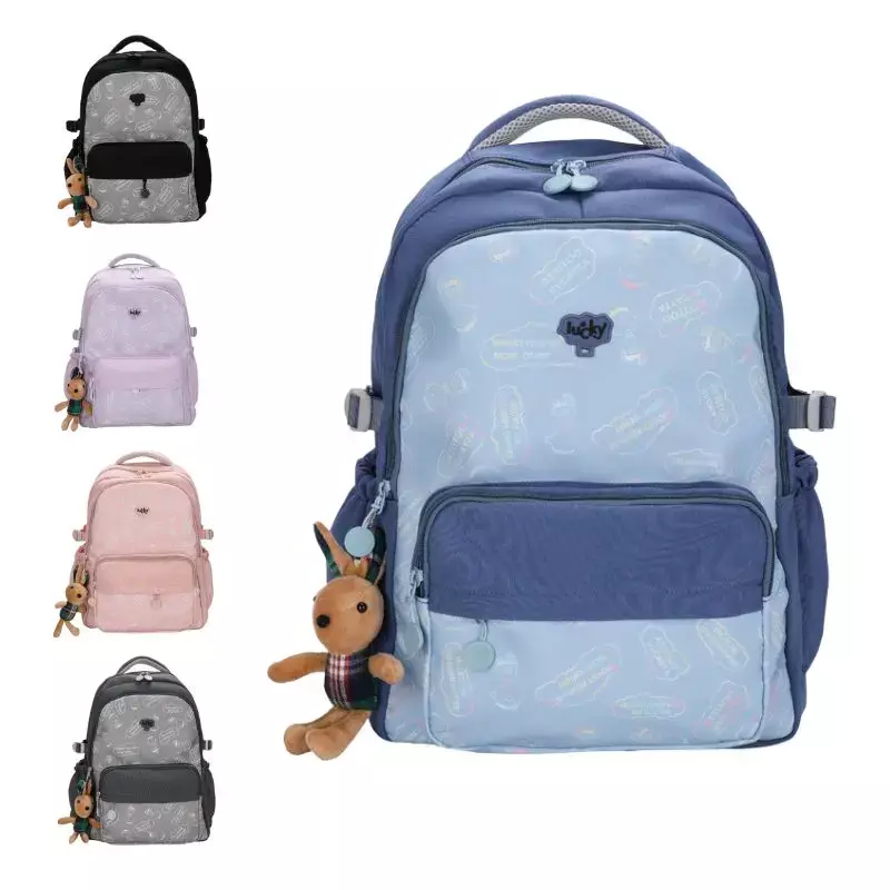 女の子と男の子のためのかわいい美的ブックバッグ,中級のランドセル,学生,防水,ペンダント付きラップトップバックパック