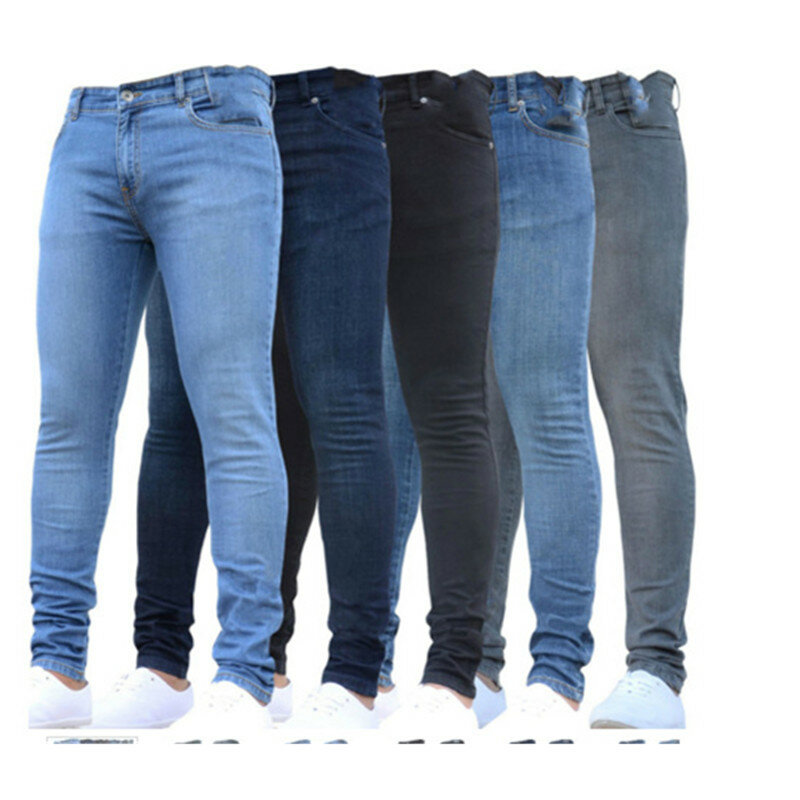 Męskie spodnie moda męska Casual spodnie jeansy ze streczem Skinny spodnie robocze mężczyzna Vintage Wash Plus rozmiar Jean Slim Fit dla mężczyzn odzież
