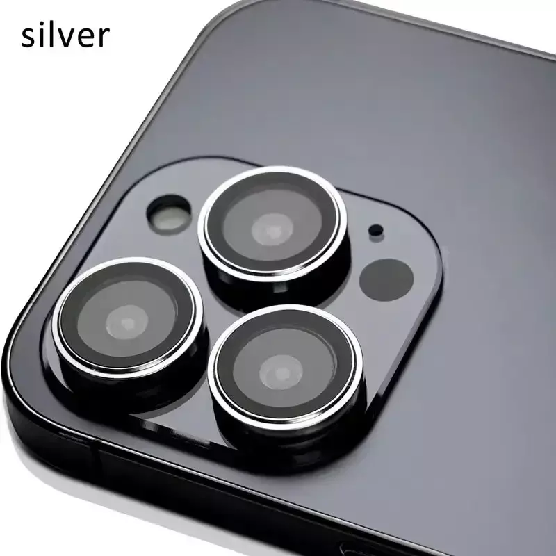 Pelindung lensa kamera logam kaca Tempered 3D, Film pelindung lensa kamera logam untuk iPhone 15 14 Plus 15 Pro Max 15Pro
