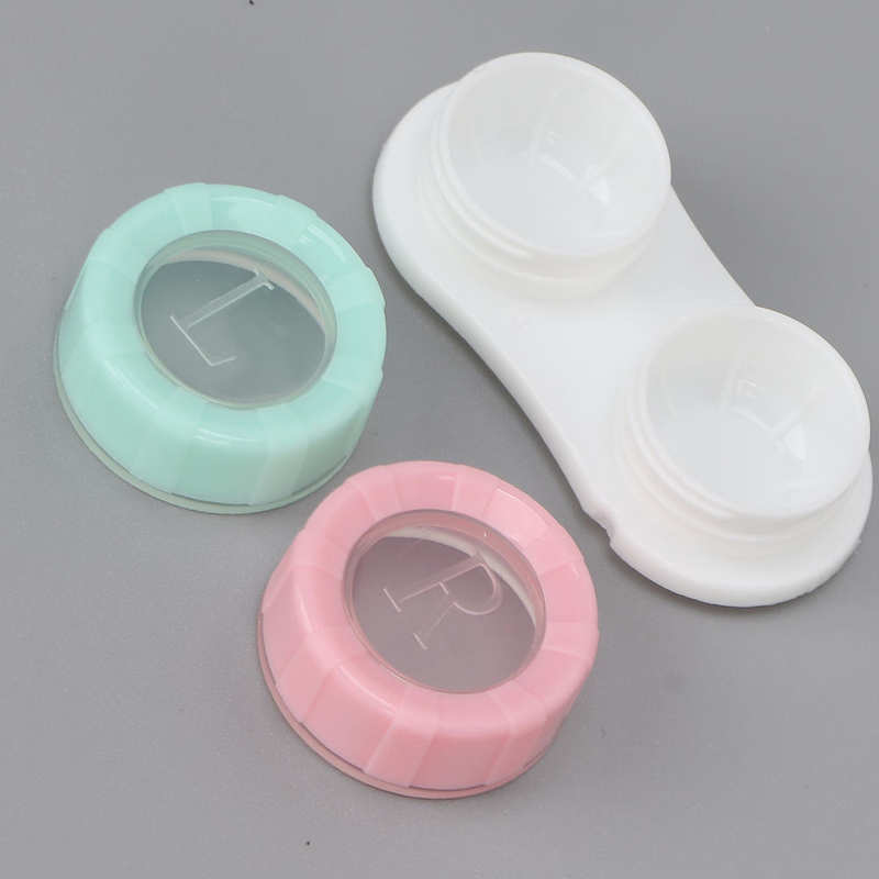 Contenedor de lentes de contacto, resistente al desgaste, firme, portátil, estable, caja de lentes de contacto segura con botella de líquido de lactancia para hombres y mujeres