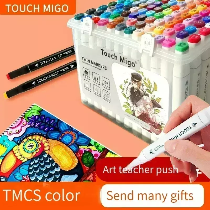 子供と学生のためのダブルヘッドドローイングペン,48色,芸術用品,シングルポイントペン,ブラシペン,スケッチペン,12色
