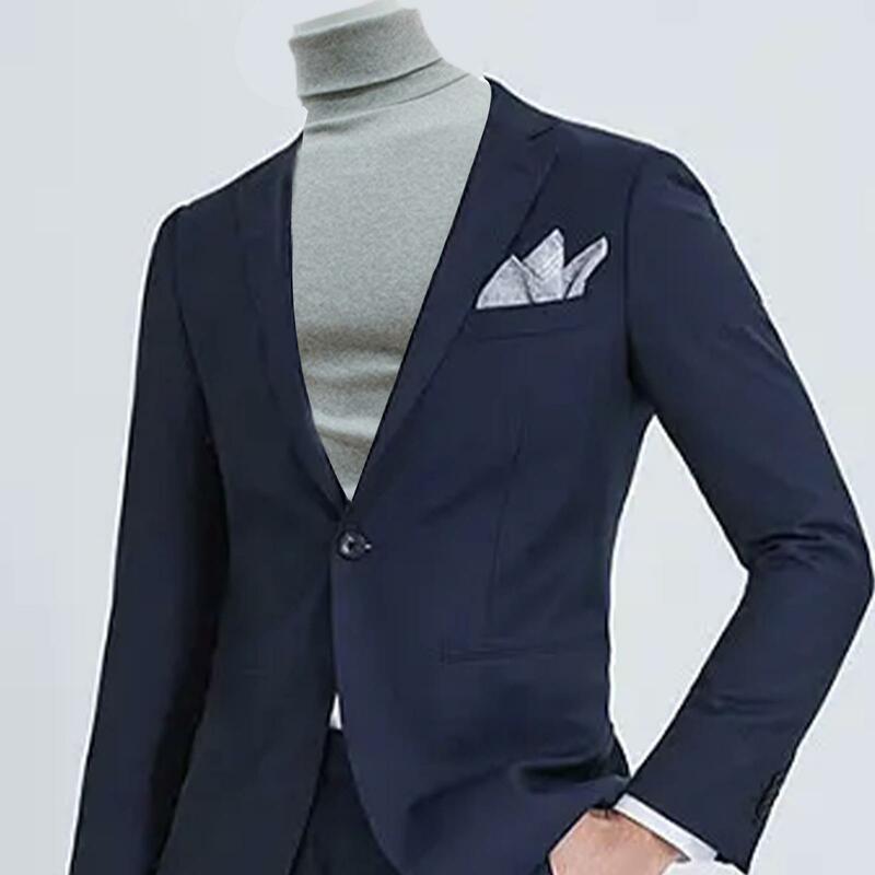 Jerseys de cuello alto para hombre, prendas de punto de Color sólido, camisa de fondo, ropa informal, Otoño e Invierno