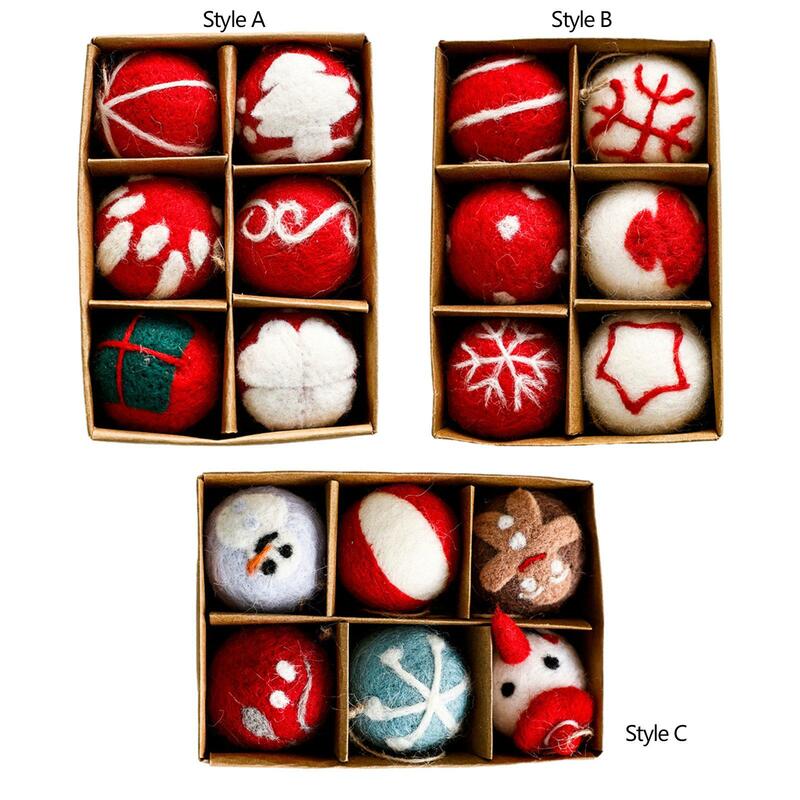 Dekorasi Natal bola Felt, hiasan Natal massal, perlengkapan pesta, ornamen pohon bola bulu Natal untuk pesta perayaan