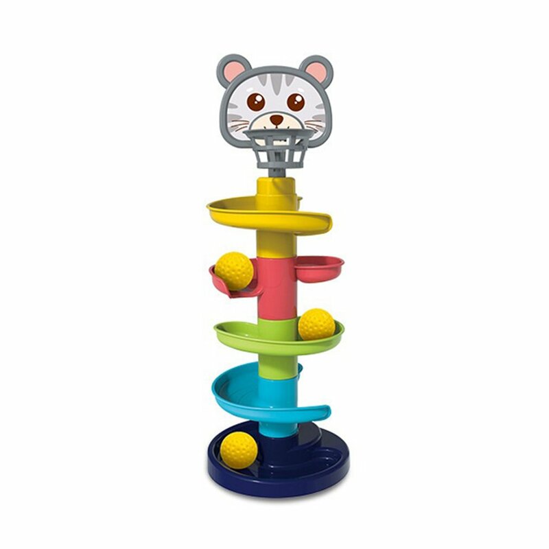 Mainan susun bayi mainan pembelajaran dini Puzzle mainan edukasi dini bola lintasan Jigsaw susun bentuk geometri menara bola bangunan