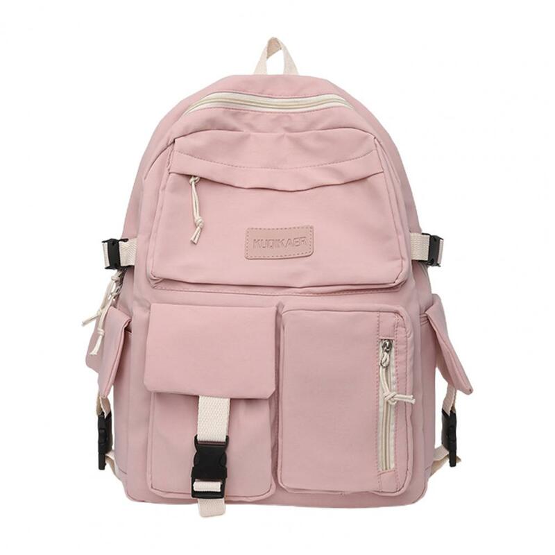 女性のための軽量キャンバススクールバックパック、容量の通気性のあるデザイン、旅行バッグの使用、学生
