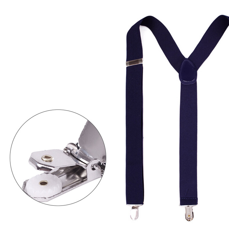 Men Fashion Wide Adjustable Suspender Y Shape Elastic Braces with 3 Clips Skinny