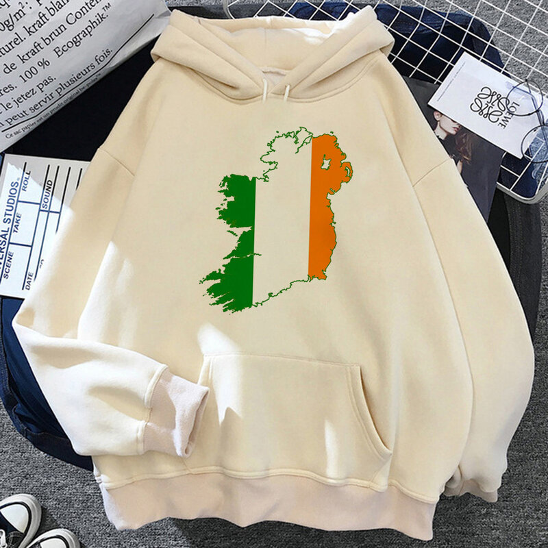 Ireland hoodies women harajuku gothic funny Fleece sweatshirts female anime Pullover
