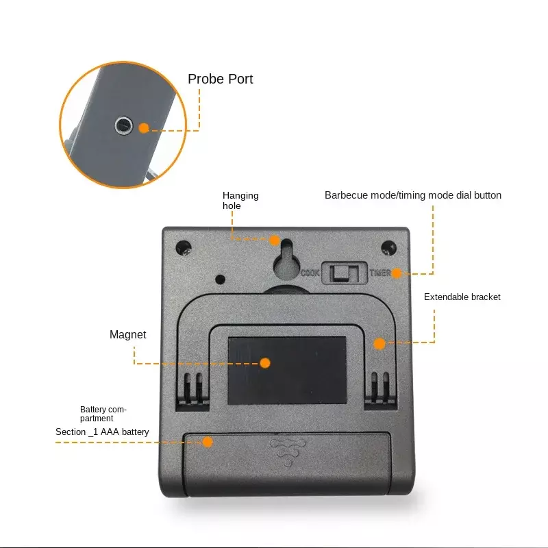 Tp700 Probe Termometer Oven Dapur Makanan Nirkabel Jarak Jauh Digital untuk BBQ Grill Oven Pewaktu Daging Set Manual