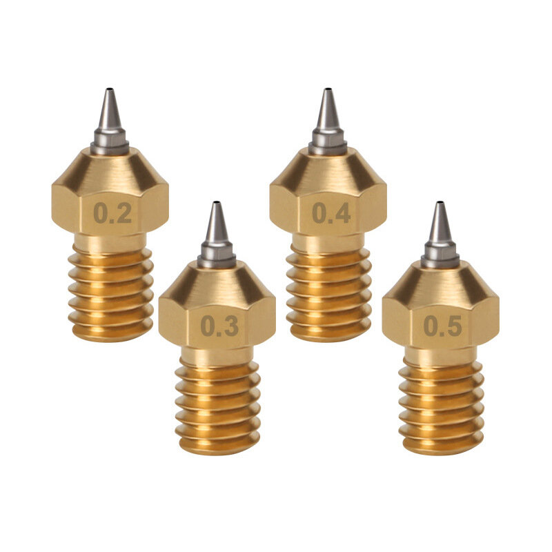 3Pcs/set 3D printer accessories E3D brass nozzle with stainless steel tip assembly 1.75mm detachable and replaceable 0.2-0.5mm