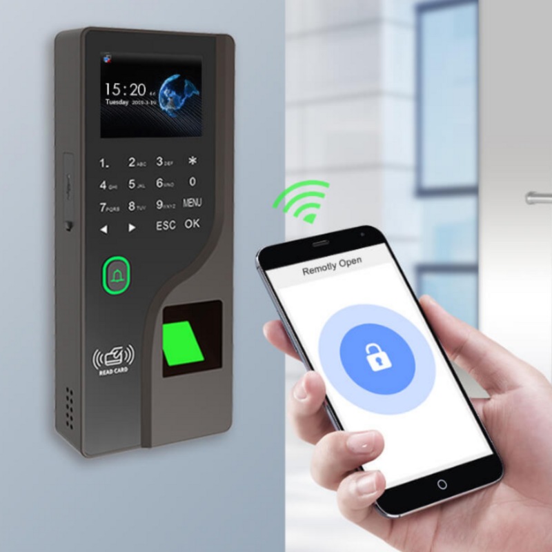 Fingerprint Attendance Machine 2.4-Inch Password RFID Card Mobile Phone Opens The Color Screen Biometric Door Lock Time Record