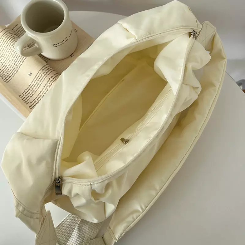 Hisuely 2024 Mode Damen große Kapazität Umhängetasche Daunen Baumwolle lässig einfach und vielseitig lässig Handtasche