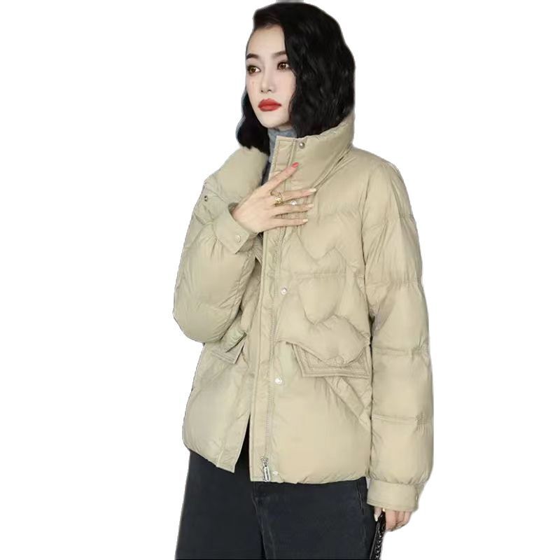 2023 New Winter Down Cotton-Padded Jacket Coat Loose Joker Casual Padded Warm Fashion Elegant Temperament Zipper Overcoat