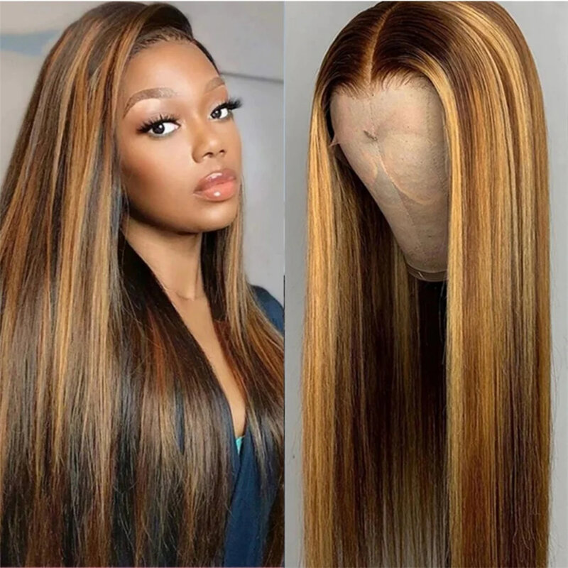 Highlight Wig 13x6 Hd Lace Frontal Wig Natural Hairline PrePlucked 30 Inch 13x4 Honey Blonde Straight Lace Front Wigs Human Hair