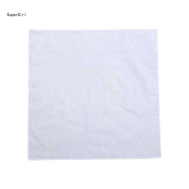 Lenço cor branca para mulher bordado tie-dye lenço bolso masculino j78e