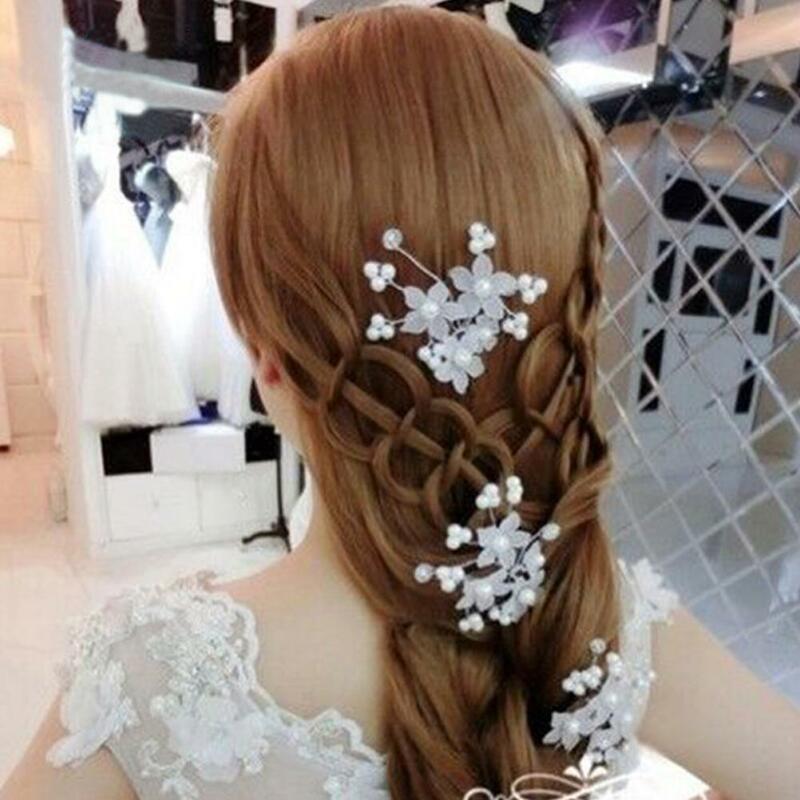 1 buah klip jepit rambut logam Pin berbentuk U pengantin jepit rambut berlian imitasi mutiara aksesori rambut wanita alat desain gaya rambut pernikahan