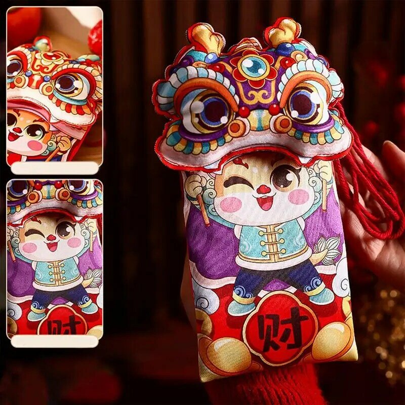 1pcs Chinese Lunar New Year Red Packets Creative Money Bags Red Envelopes Creative Spring Festival Sealed New Year Bag
