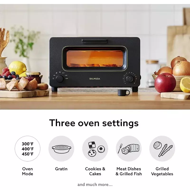 BALMUDA The Toaster | Steam Oven Toaster | 5 Cooking Modes - Sandwich Bread, Artisan Bread,Pizza,Pastry,Oven |Baking Pan|K01M-KG