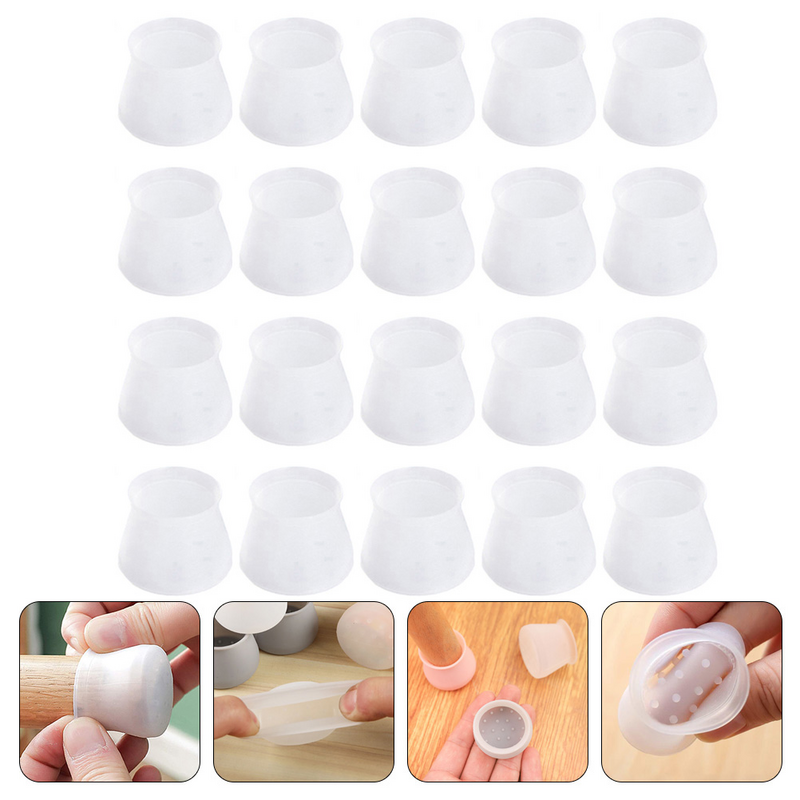 60 Pcs Table and Chair Foot Cover Silicone Leg Protector Chairs Home Feet Floor Protectors Desk Legs Covers Furniture Thicken
