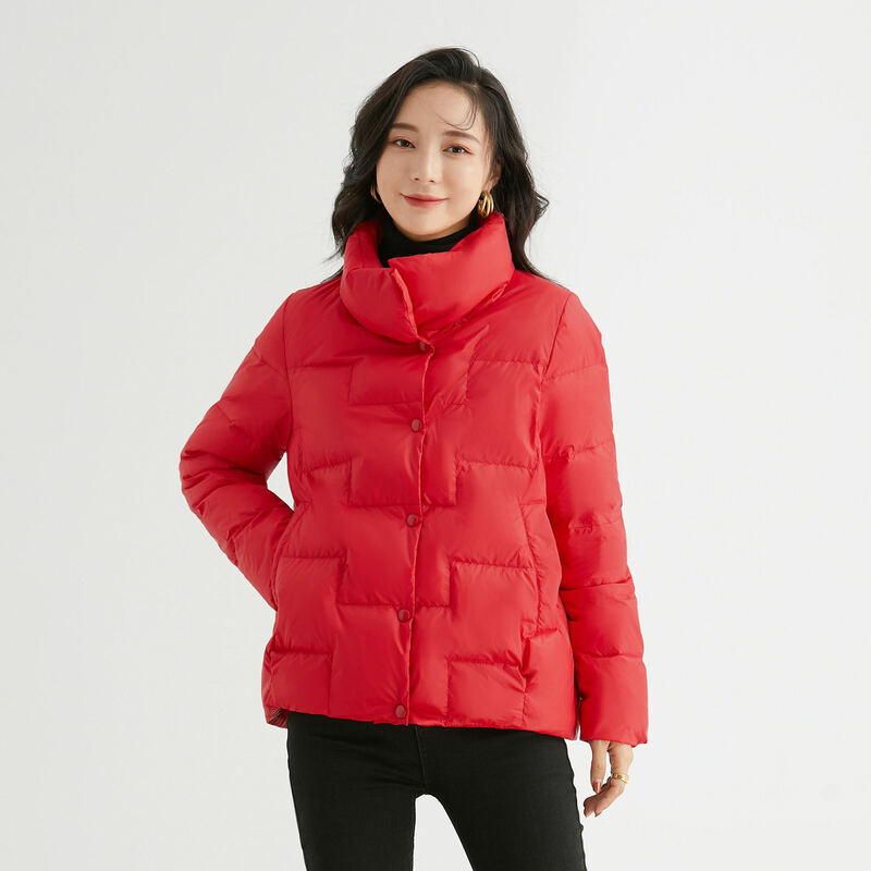 2022 New Fashion Winter Women White Duck Down Puffer Jacket Casual Warm Windproof Black Ski Coats