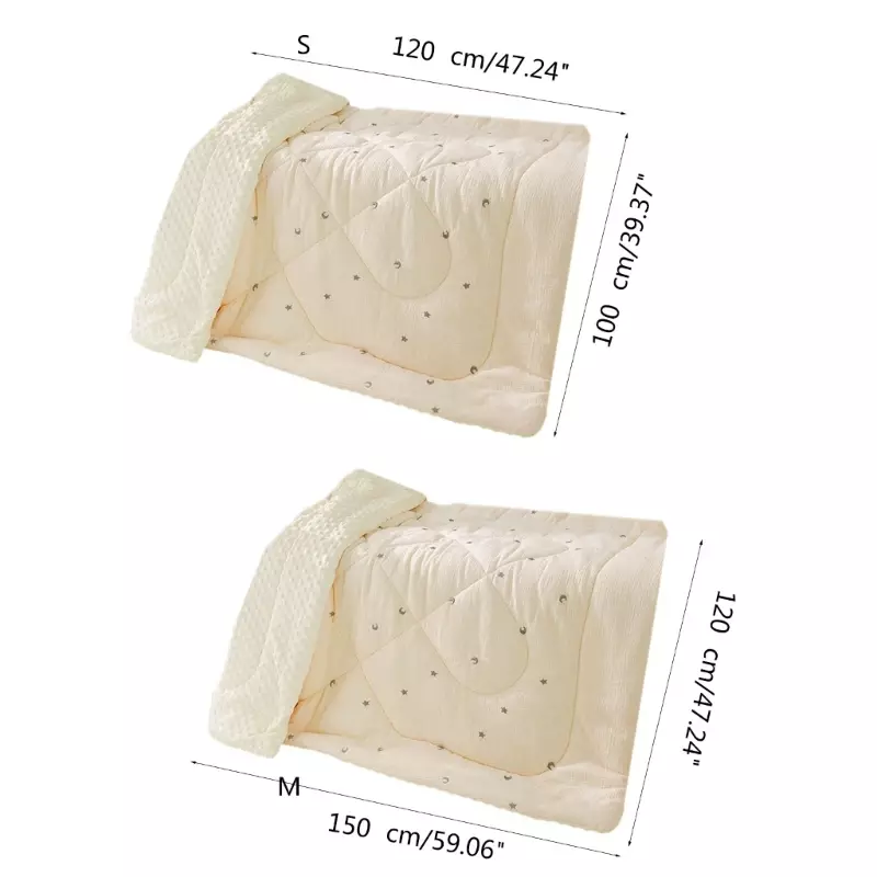 Cobertor estiloso para berçário bebê, 100x12 0cm/120x150cm, manta camada tripla com forro pontilhado, colchas dormir