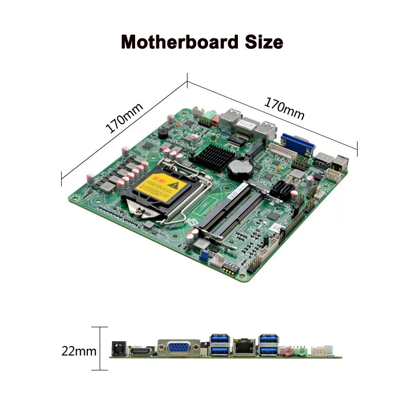 Mini-Itx-Motherboard Intel H410-Chipsatz lga1200 i3 i5 i7 Dual-DDR4-Steckplätze der 10. Generation m.2 ps/2 One-LAN-Industrie-Aio-PC-Mainboard