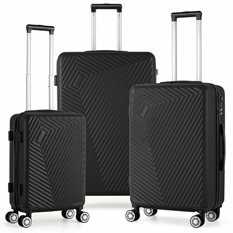 3PCS Set bagasi hitam koper bagasi koper Makeup anak koper Travel troli kunci Bea Cukai Bolsa Viagem bagasi besar