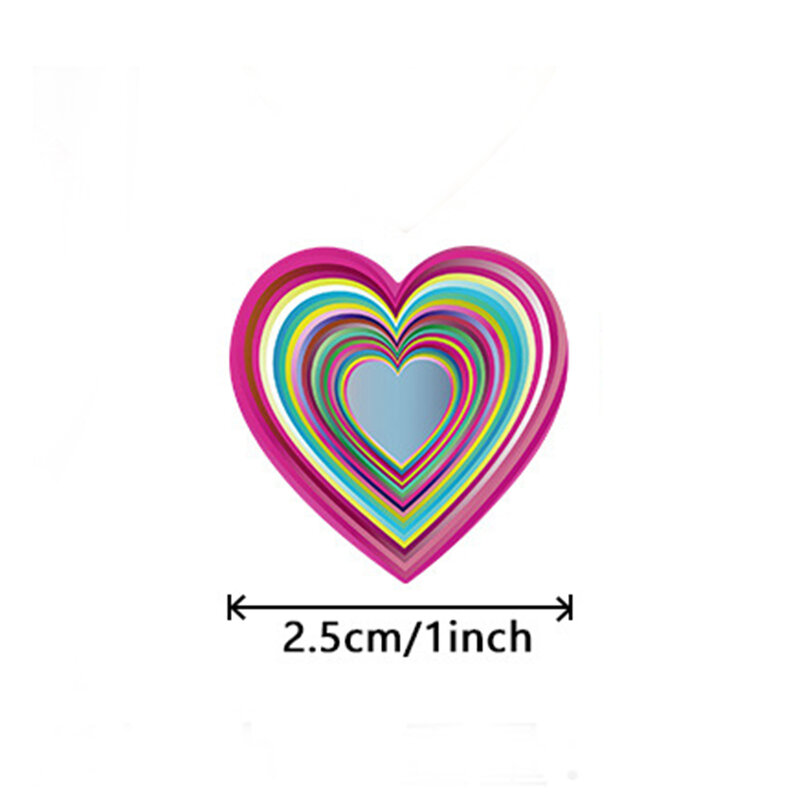 100-500pcs Color Valentine's Day Heart Sticker Birthday Gift Packaging Seal Sticker Party Invitation Decor Sticker Baking Label