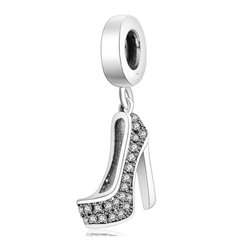 46 pezzi di accessori fai da te Set 925 argento placcato diamante ciondolo perline di fascino Fit Pandora collana braccialetto portachiavi gioielli da donna